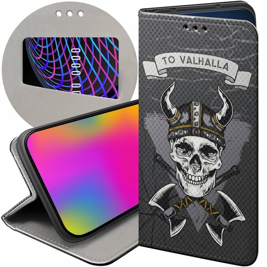 ETUI Z KLAPKĄ DO XIAOMI REDMI 7A WZORY WIKINGOWIE VIKING RUNY ODYN FUTERAŁ Xiaomi