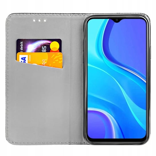 Etui Z Klapką Do Xiaomi Redmi 9 Czarne Zamykane Magnetyczne Kabura Futerał Xiaomi