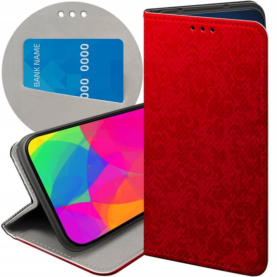 Etui Z Klapką Do Xiaomi Redmi 9A Wzory Czerwone Serca Róże Futerał Case Xiaomi
