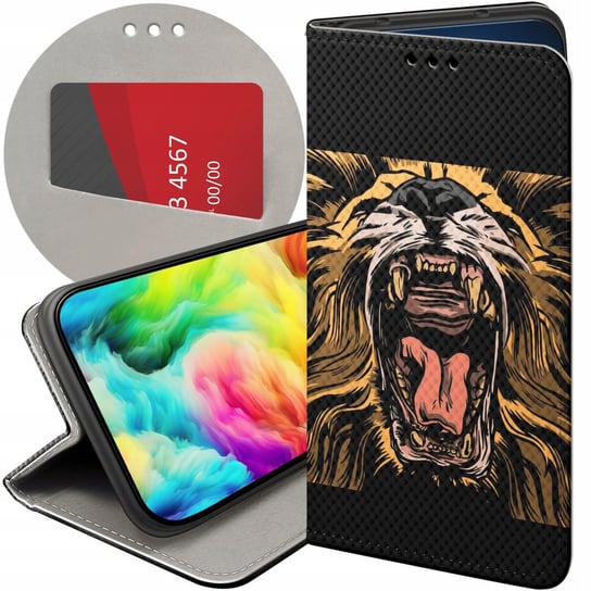 Etui Z Klapką Do Xiaomi Redmi 9A Wzory Lew Lwy Lwica Futerał Pokrowiec Case Xiaomi