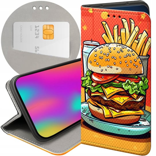 Etui Z Klapką Do Xiaomi Redmi 9C Wzory Hamburger Burgery Fast-Food Jedzenie Xiaomi
