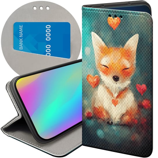 ETUI Z KLAPKĄ DO XIAOMI REDMI 9C WZORY LISKI LISY FOX FUTERAŁ POKROWIEC Xiaomi