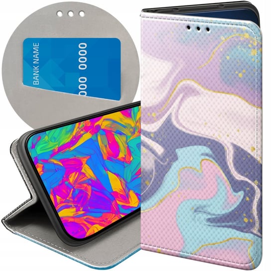 ETUI Z KLAPKĄ DO XIAOMI REDMI 9C WZORY PASTELE ILUSTRACJA KOLORY FUTERAŁ Xiaomi