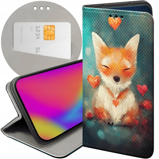 ETUI Z KLAPKĄ DO XIAOMI REDMI 9T / POCO M3 WZORY LISKI LISY FOX FUTERAŁ Xiaomi