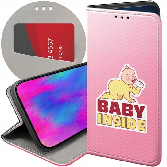 ETUI Z KLAPKĄ DO XIAOMI REDMI NOTE 10 5G WZORY CIĄŻOWE PREGNANT BABY SHOWER Xiaomi