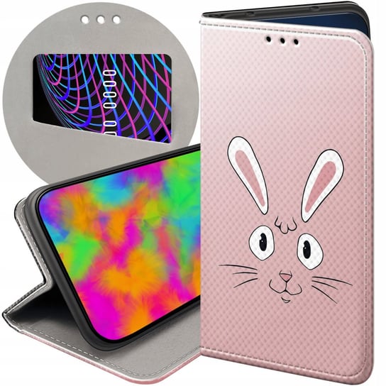 ETUI Z KLAPKĄ DO XIAOMI REDMI NOTE 10 5G WZORY KRÓLIK ZAJĄC BUNNY FUTERAŁ Xiaomi