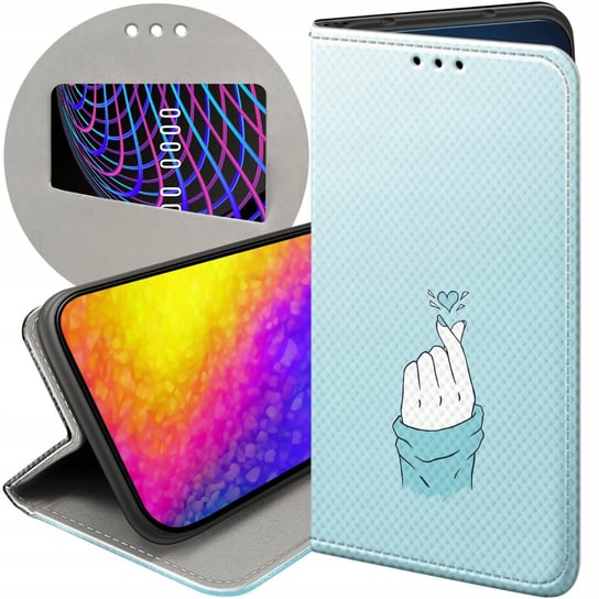 ETUI Z KLAPKĄ DO XIAOMI REDMI NOTE 10 5G WZORY NIEBIESKIE BLUE BLAU FUTERAŁ Xiaomi