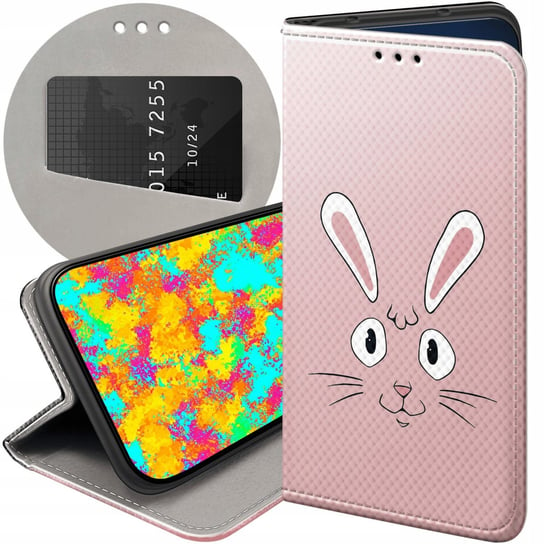 ETUI Z KLAPKĄ DO XIAOMI REDMI NOTE 10 WZORY KRÓLIK ZAJĄC BUNNY FUTERAŁ CASE Xiaomi