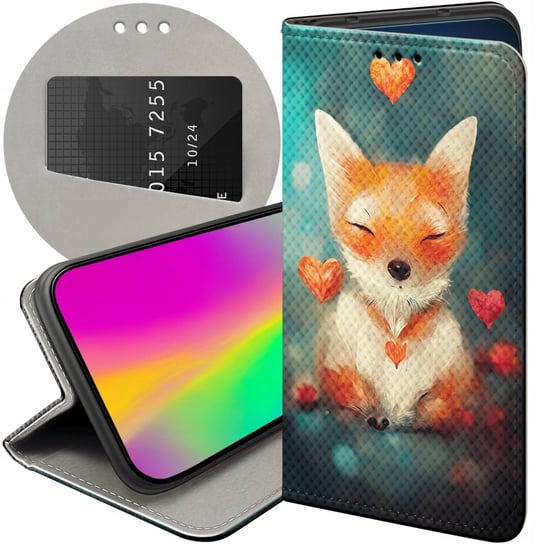 ETUI Z KLAPKĄ DO XIAOMI REDMI NOTE 10 WZORY LISKI LISY FOX FUTERAŁ CASE Xiaomi