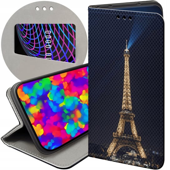 ETUI Z KLAPKĄ DO XIAOMI REDMI NOTE 10 WZORY PARYŻ FRANCJA EIFFEL FUTERAŁ Xiaomi