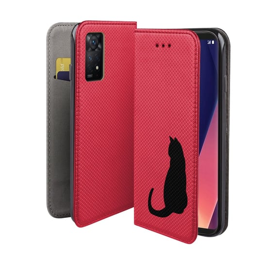 Etui z klapką do XIAOMI REDMI NOTE 11 PRO / PRO PLUS 5G wzór czarny kot MARTECH