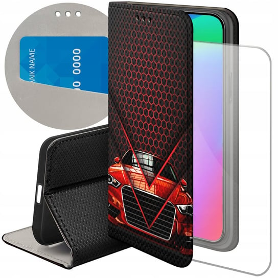 ETUI Z KLAPKĄ DO XIAOMI REDMI NOTE 12 4G WZORY AUTO MOTOR POJAZDY SAMOCHODY Xiaomi