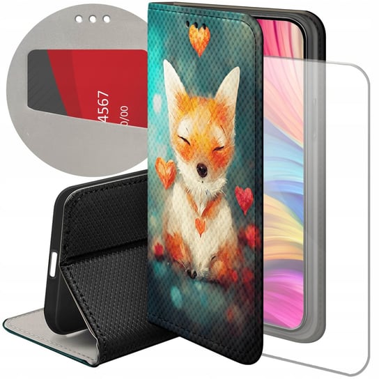 ETUI Z KLAPKĄ DO XIAOMI REDMI NOTE 12 4G WZORY LISKI LISY FOX FUTERAŁ CASE Xiaomi