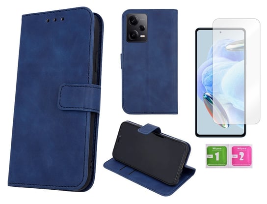 Etui z klapką do XIAOMI REDMI NOTE 12 PRO 5G skórzane case +szkło hartowane MARTECH