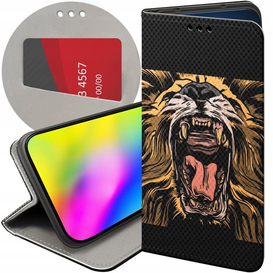 ETUI Z KLAPKĄ DO XIAOMI REDMI NOTE 12S 4G WZORY LEW LWY LWICA FUTERAŁ CASE Xiaomi