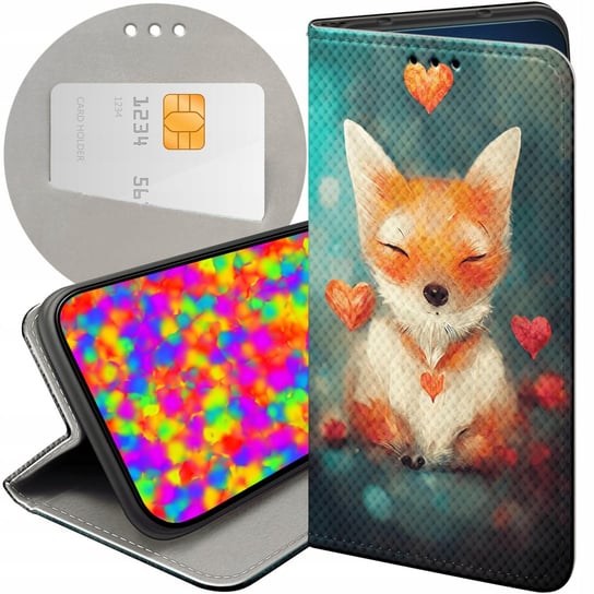 ETUI Z KLAPKĄ DO XIAOMI REDMI NOTE 4 / NOTE 4X WZORY LISKI LISY FOX FUTERAŁ Xiaomi