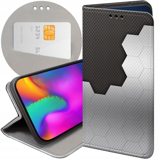 ETUI Z KLAPKĄ DO XIAOMI REDMI NOTE 4 / NOTE 4X WZORY SZARE METALLIC GREY Xiaomi