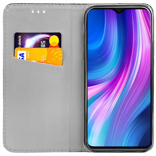 Etui Z Klapką Do Xiaomi Redmi Note 8 Pro Czarne Zamykane Magnetyczne Kabura Xiaomi