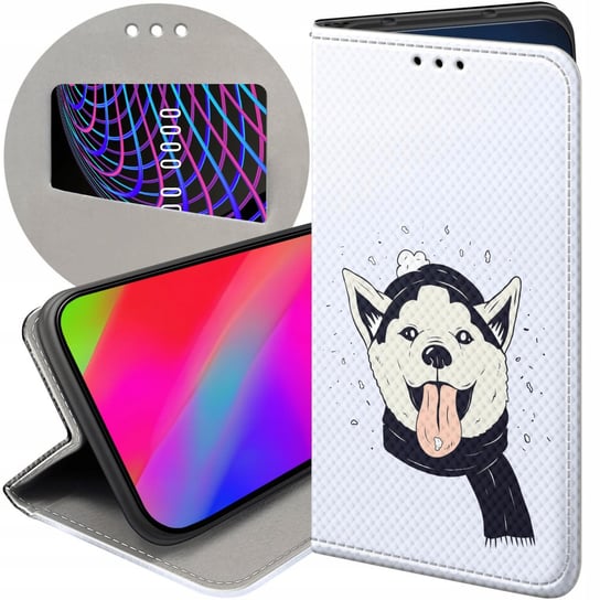 Etui Z Klapką Do Xiaomi Redmi Note 8 Pro Wzory Husky Psy Pieski Futerał Xiaomi