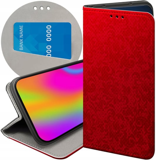 Etui Z Klapką Do Xiaomi Redmi Note 8T Wzory Czerwone Serca Róże Futerał Xiaomi