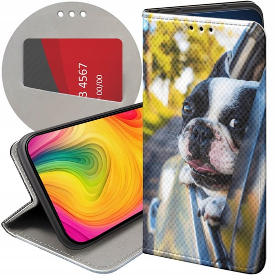 ETUI Z KLAPKĄ DO XIAOMI REDMI NOTE 8T WZORY MOPS BULDOG FRANCUSKI ANGIELSKI Xiaomi