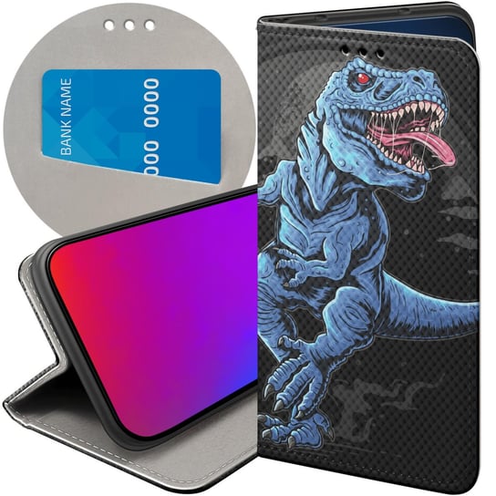 Etui Z Klapką Do Y6S / Y6 Prime 2019 / Honor 8A Wzory Dinozaury Reptilia Honor