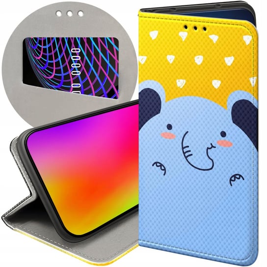 ETUI Z KLAPKĄ DO Y6S / Y6 PRIME 2019 / HONOR 8A WZORY SŁOŃ SŁONIE SŁONIKI Honor