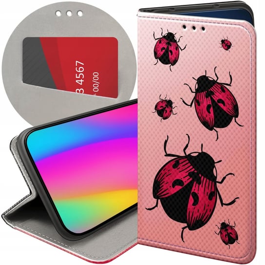 ETUI Z KLAPKĄ DO ZTE AXON 7 MINI WZORY BIEDRONKA Z BIEDRONKĄ LADYBUG CASE ZTE