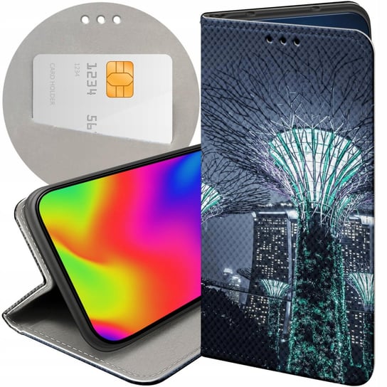 ETUI Z KLAPKĄ DO ZTE AXON 7 MINI WZORY MIASTA ARCHITEKTURA URBAN FUTERAŁ ZTE