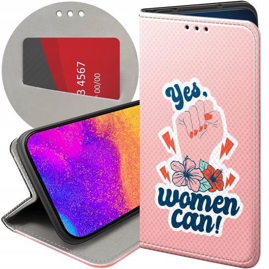 ETUI Z KLAPKĄ DO ZTE AXON 7 MINI WZORY SIŁA KOBIET GIRL POWER FEMINIZM CASE ZTE