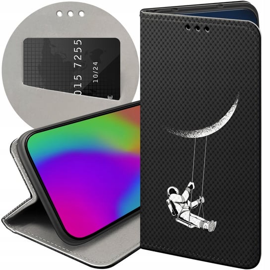 ETUI Z KLAPKĄ DO ZTE BLADE V8 LITE WZORY KOSMOS FUTERAŁ POKROWIEC CASE ZTE