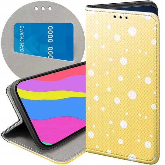 ETUI Z KLAPKĄ DO ZTE BLADE V8 LITE WZORY KROPKI GROCHY BOKEH DOTS FUTERAŁ ZTE