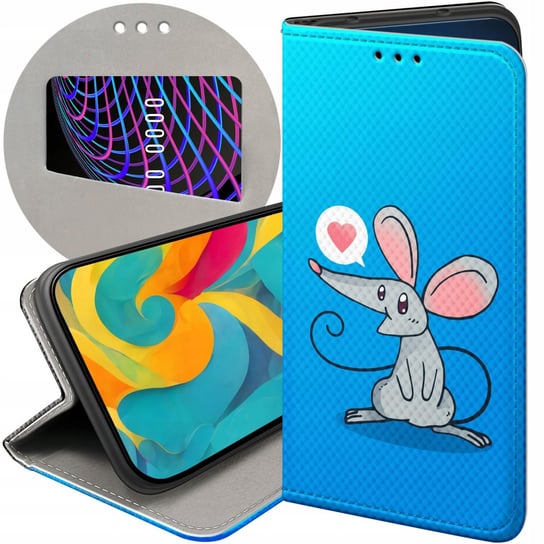 ETUI Z KLAPKĄ DO ZTE BLADE V8 LITE WZORY MYSZKA MOUSE MINI FUTERAŁ CASE ZTE