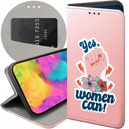 ETUI Z KLAPKĄ DO ZTE BLADE V8 LITE WZORY SIŁA KOBIET GIRL POWER FEMINIZM ZTE