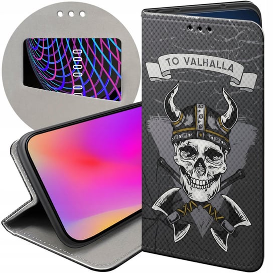 ETUI Z KLAPKĄ DO ZTE BLADE V8 LITE WZORY WIKINGOWIE VIKING RUNY ODYN CASE ZTE