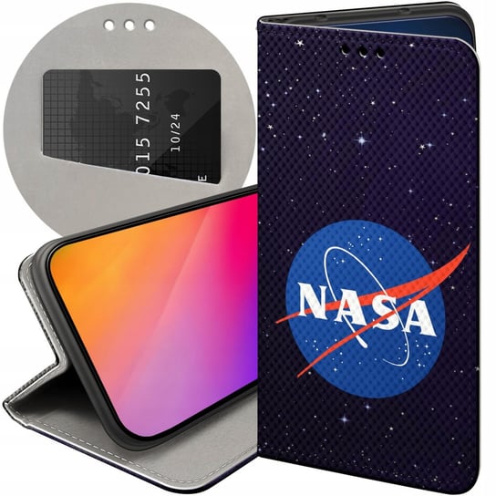 ETUI Z KLAPKĄ DO ZTE BLADE V8 WZORY NASA KOSMOS ASTRONOMIA GWIAZDY CASE ZTE