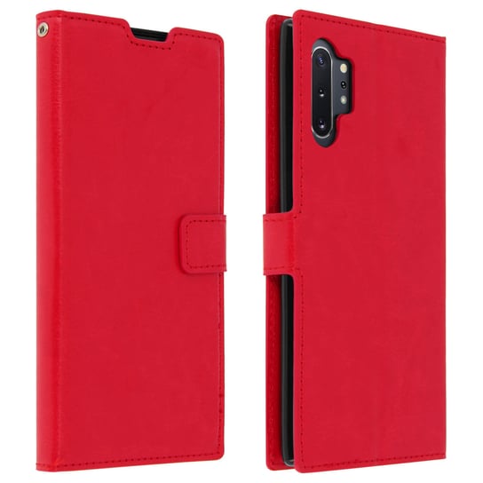 Etui z klapką i klapką z serii Vintage do Samsunga Galaxy Note 10 Plus – czerwone Avizar