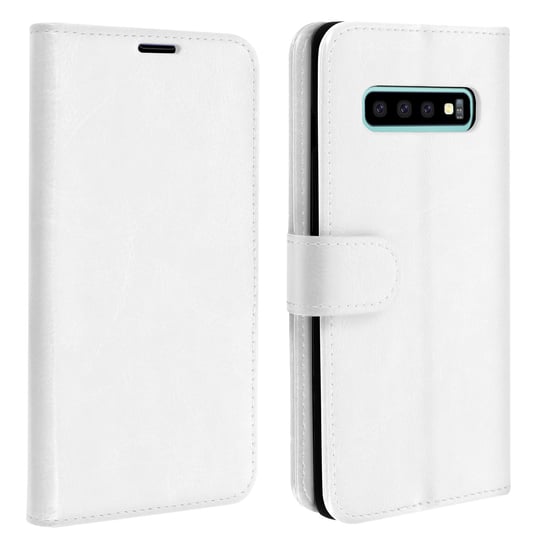 Etui z klapką i klapką z serii Vintage do Samsunga Galaxy S10 - białe Avizar