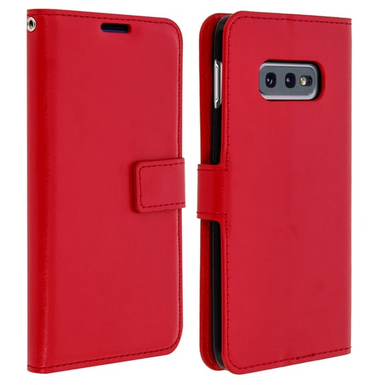 Etui z klapką i klapką z serii Vintage do Samsunga Galaxy S10e - czerwone Avizar
