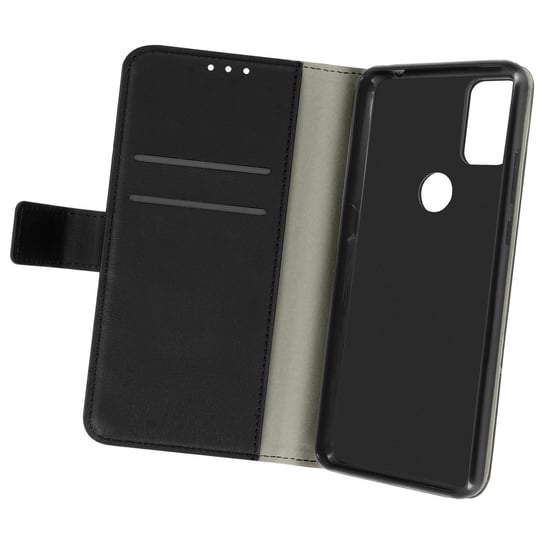 Etui z klapką i portfelem, slim cover Alcatel 3X 2020 , silikon – czarny Avizar