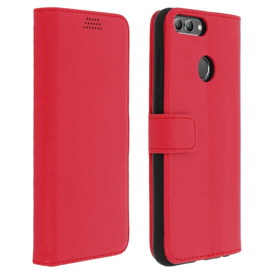 Etui z klapką i portfelem, smukłe etui Motorola Edge, silikonowe etui czerwone Avizar