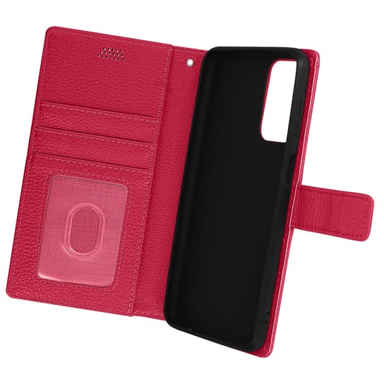 Etui z klapką i portfelem, smukłe etui Samsung Galaxy M51, Silicone Case czerwone Avizar