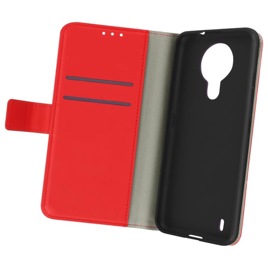 Etui z klapką i portfelem, wąska obudowa Nokia 1.4 , silikon – czerwone Avizar