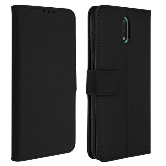 Etui z klapką i portfelem, wąska obudowa Nokia 2.3, silikonowa obudowa – czarna Avizar