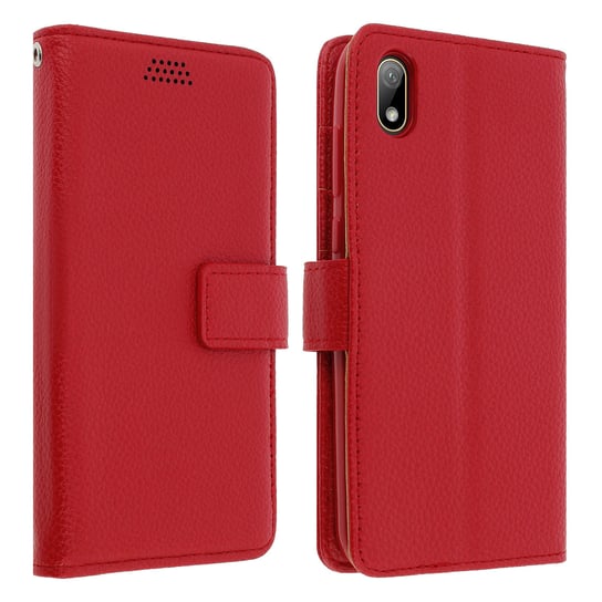 Etui z klapką i portfelem, wąska obudowa Samsung Galaxy A70, silikonowe etui – czerwone Avizar