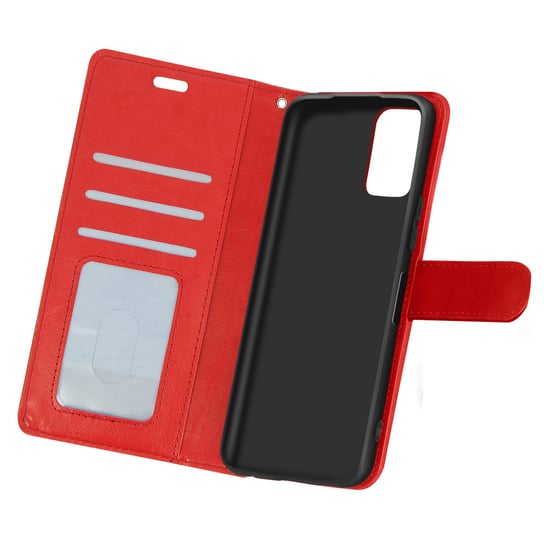 Etui z klapką i portfelem z serii Vintage do Xiaomi Redmi Note 10 5G/Poco M3 Pro – czerwone Avizar