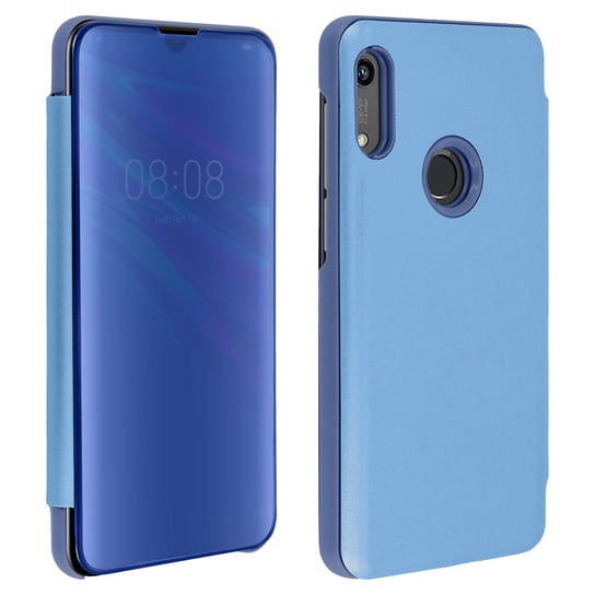 Etui z klapką, lustrzane etui do Honor 8A / Huawei Y6 2019, stojące etui - niebieskie Avizar