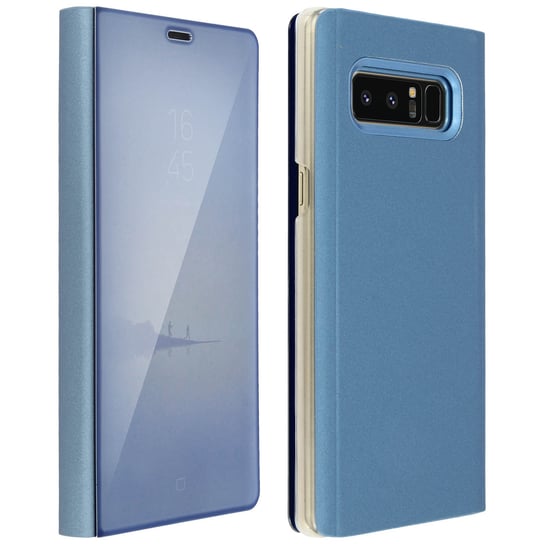 Etui z klapką, lustrzane etui do Samsunga Galaxy Note 8, stojące etui – niebieskie Avizar