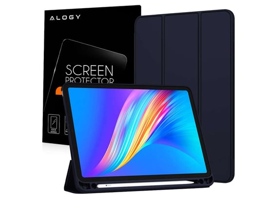 Etui z klapką obudowa Alogy Smart Case Pencil do iPad Pro 11 2021 Granatowy + Szkło Alogy