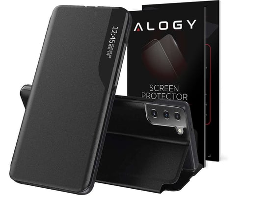 Etui z klapką portfel Alogy skórzane Smart View Cover do Samsung Galaxy S21 Plus + Szkło Alogy
